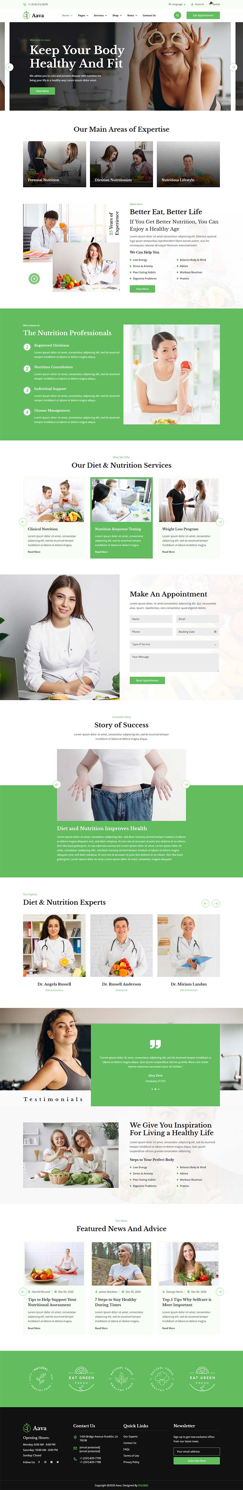 绿色风格响应式健康减肥饮食方案静态网站HTML5模板-推推论坛