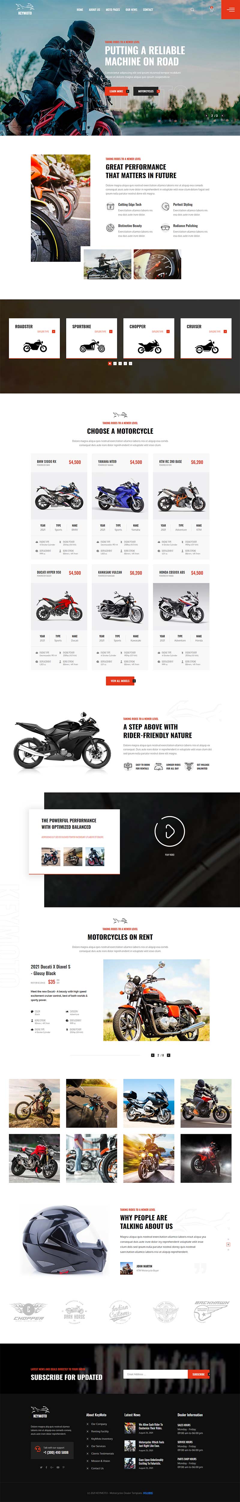 高端品牌摩托车销售公司网站HTML5模板-推推论坛