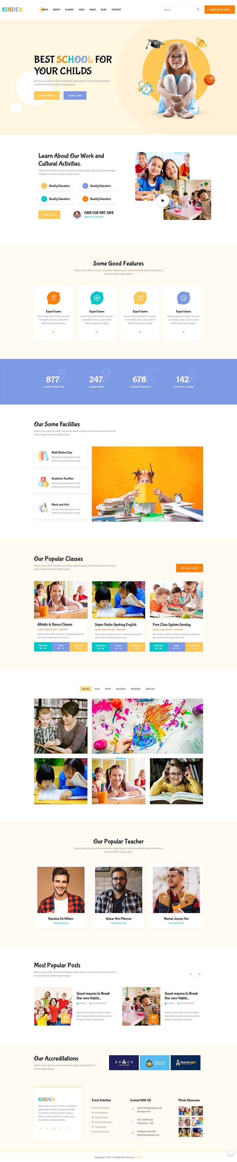 幼儿园教育培训机构HTML网页模板-推推论坛