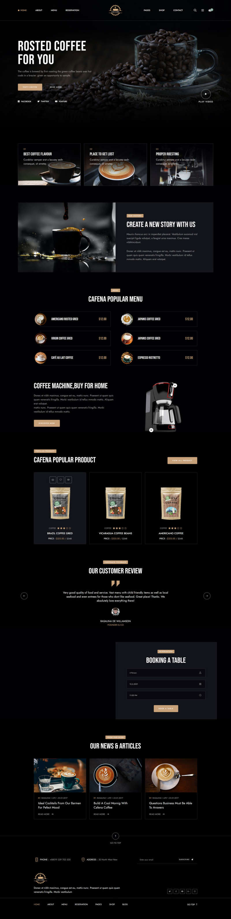 咖啡奶茶店铺HTML5电商模板-推推论坛